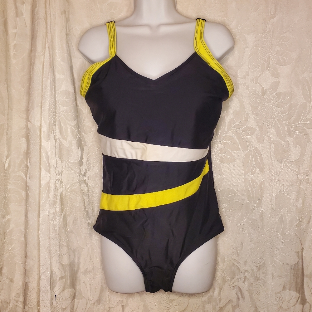 XL Black and Yellow Swimsuit